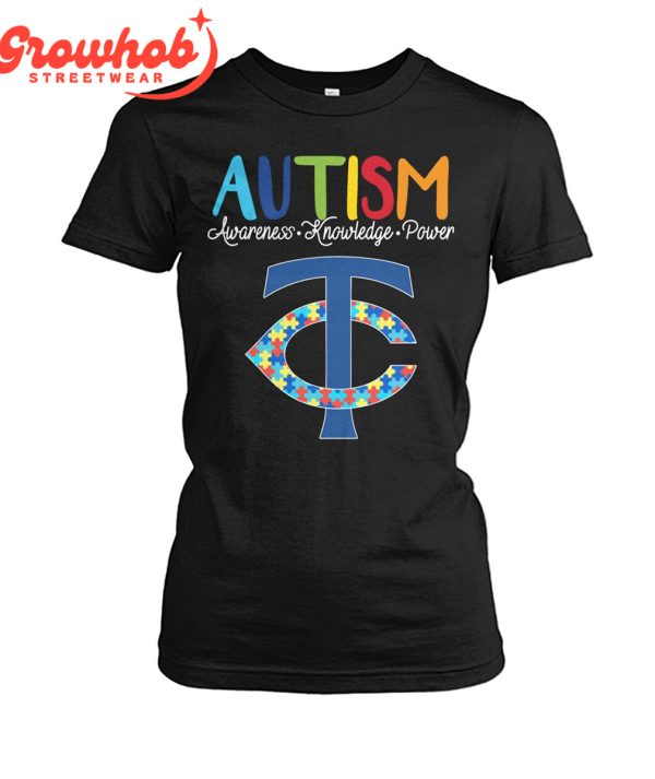 Minnesota Twins MLB Autism Awareness Knowledge Power T-Shirt