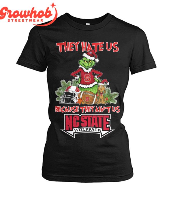 NC State Wolfpack Grinch Hate Us Christmas T-Shirt
