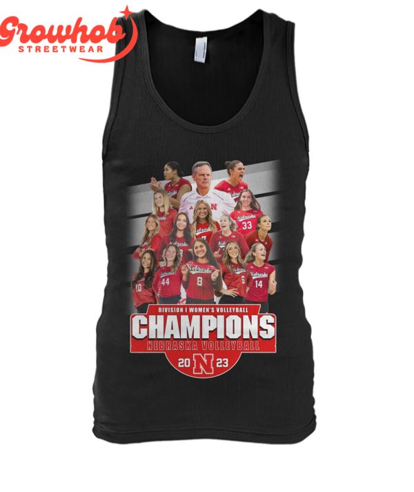 Nebraska Cornhuskers 2023 Divions 1 Women’s Volleyball Champions T-Shirt