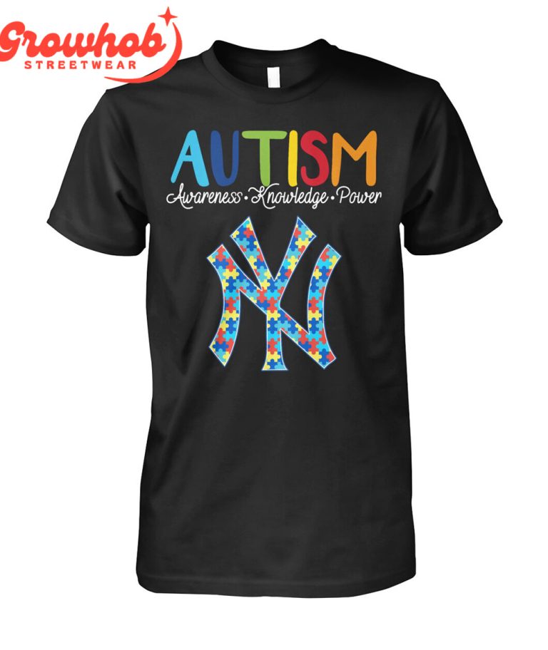 New York Yankees MLB Autism Awareness Knowledge Power T-Shirt