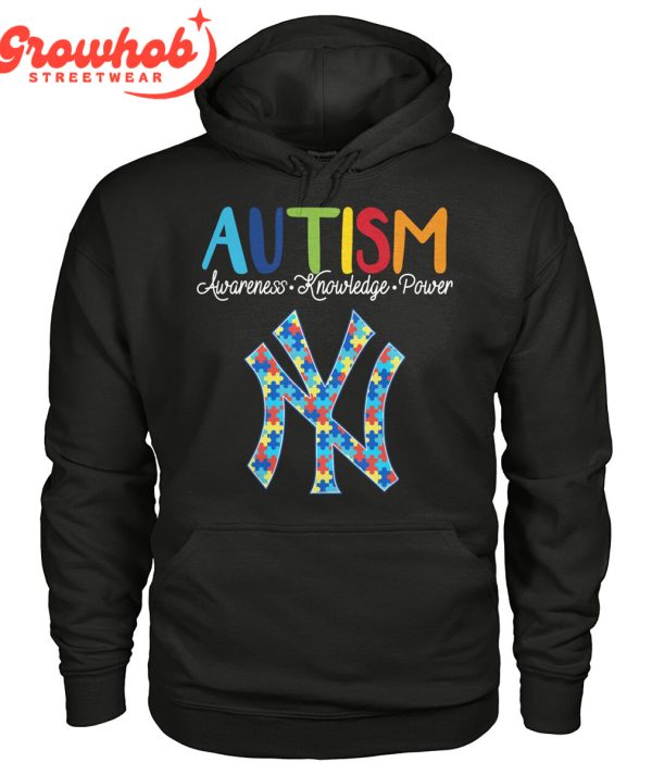 New York Yankees MLB Autism Awareness Knowledge Power T-Shirt