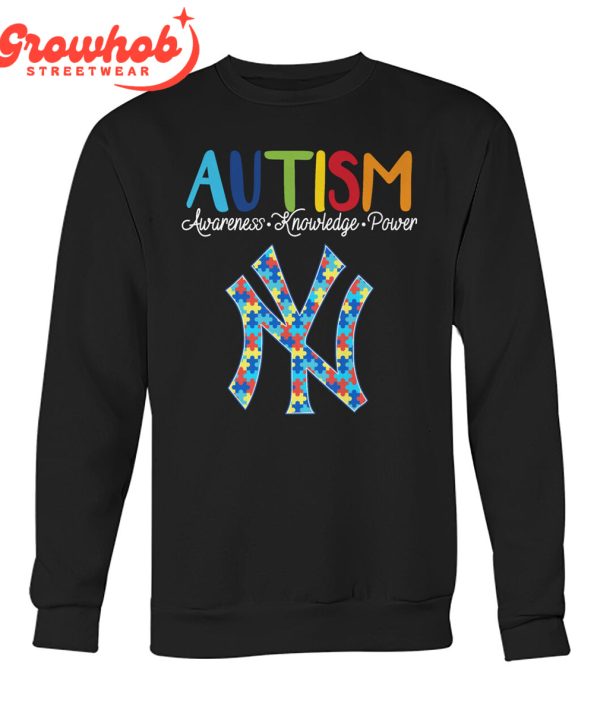 New York Yankees MLB Autism Awareness Knowledge Power T-Shirt