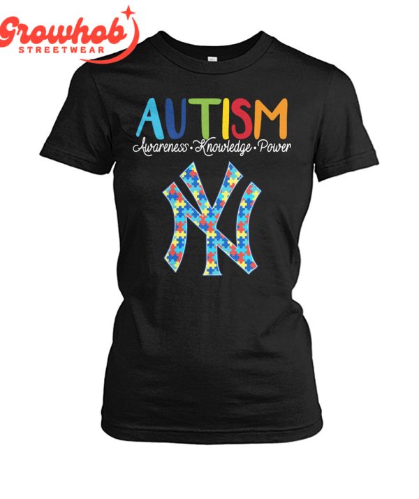 New York Yankees MLB Autism Awareness Knowledge Power T-Shirt