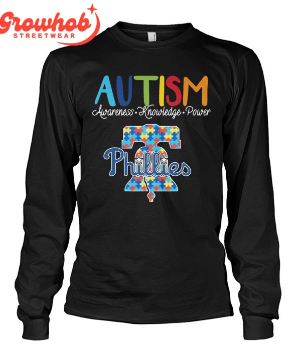 Philadelphia Phillies MLB Autism Awareness Knowledge Power T-Shirt