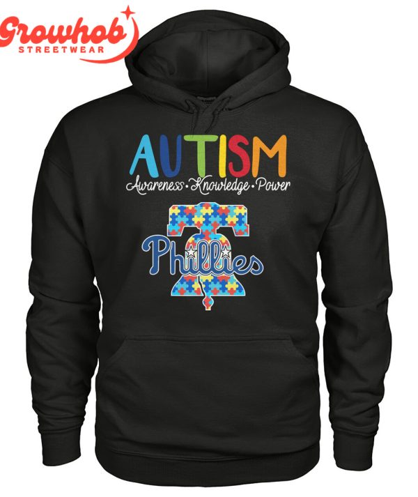 Philadelphia Phillies MLB Autism Awareness Knowledge Power T-Shirt