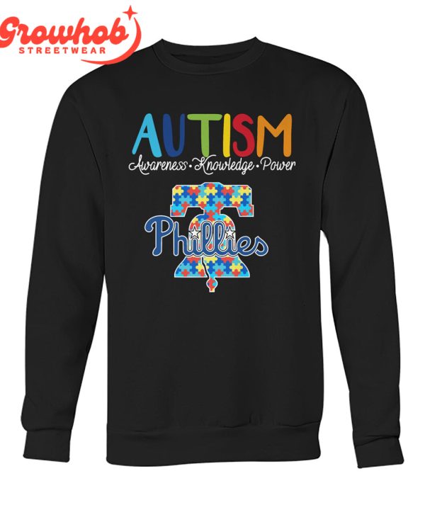Philadelphia Phillies MLB Autism Awareness Knowledge Power T-Shirt