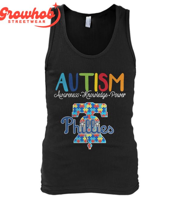 Philadelphia Phillies MLB Autism Awareness Knowledge Power T-Shirt