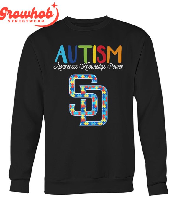 San Diego Padres MLB Autism Awareness Knowledge Power T-Shirt