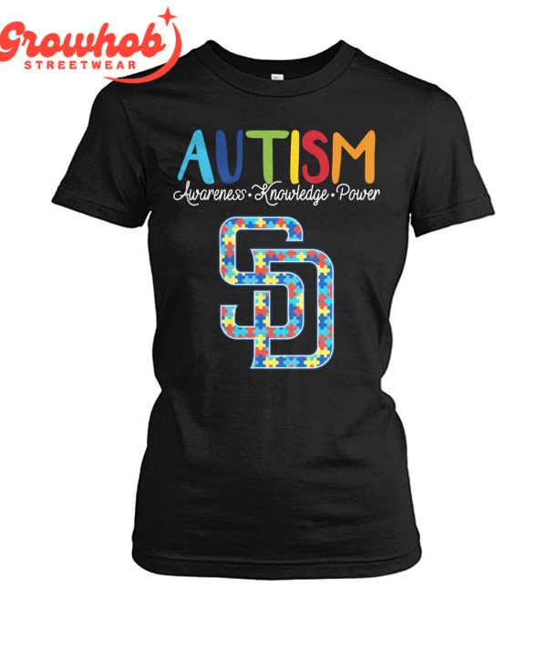 San Diego Padres MLB Autism Awareness Knowledge Power T-Shirt