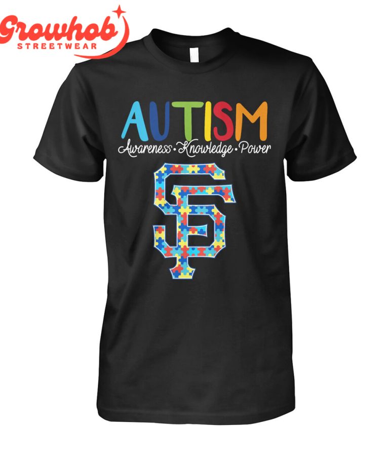 San Francisco Giants MLB Autism Awareness Knowledge Power T-Shirt