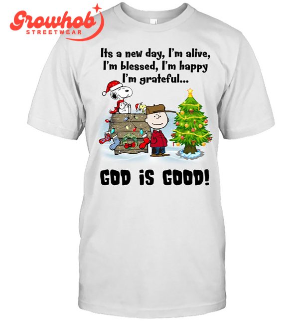 Snoopy Charlie Brown God Is Good Christmas T-Shirt