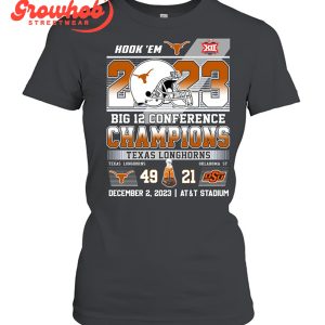 Texas Longhorns 2023 Champions Big 12 Football Conference Black Design Hoodie Shirts