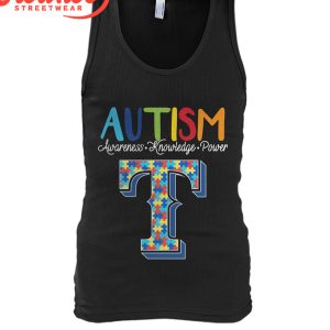 Texas Rangers MLB Autism Awareness Knowledge Power T-Shirt