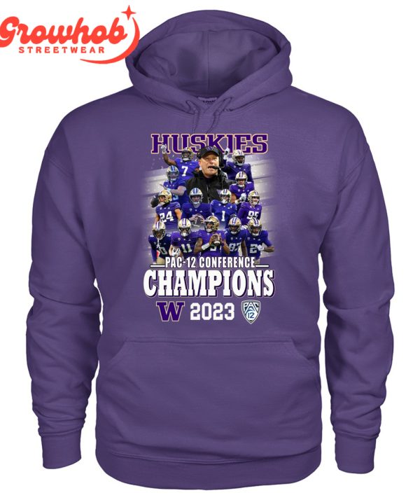 Washington Huskies 2023 Pac 12 Conference Champions Football Team T-Shirt