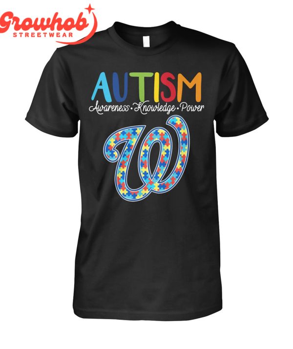 Washington Nationals MLB Autism Awareness Knowledge Power T-Shirt