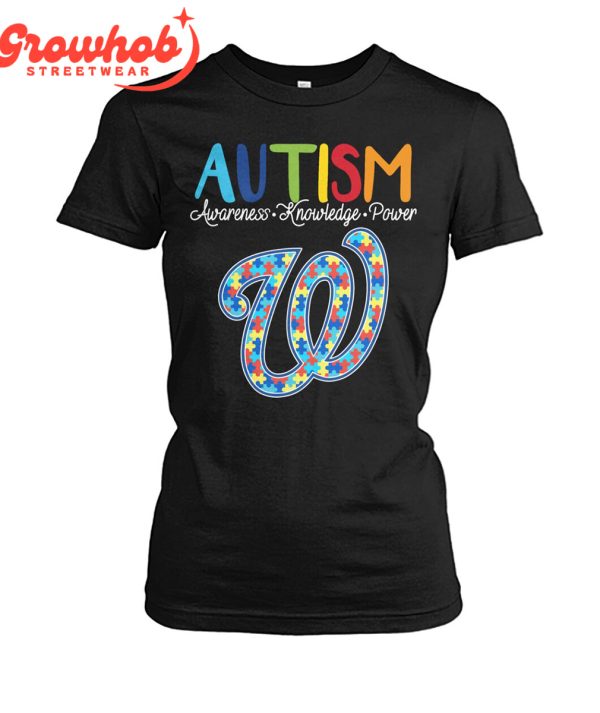 Washington Nationals MLB Autism Awareness Knowledge Power T-Shirt