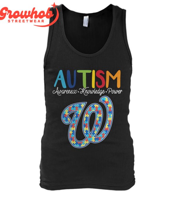 Washington Nationals MLB Autism Awareness Knowledge Power T-Shirt