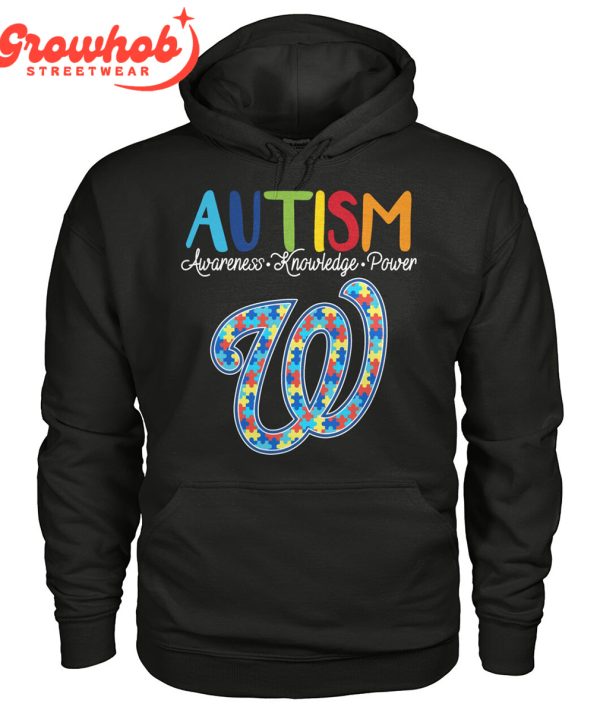 Washington Nationals MLB Autism Awareness Knowledge Power T-Shirt