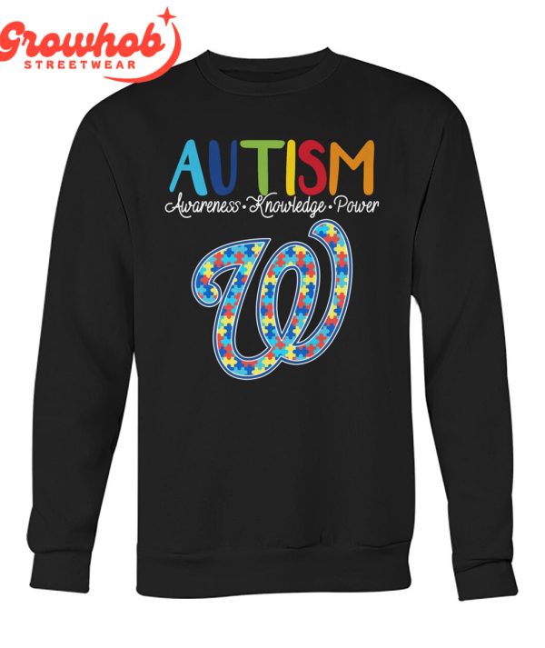 Washington Nationals MLB Autism Awareness Knowledge Power T-Shirt