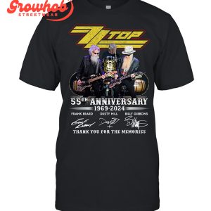 ZZ Top 55th Anniversary 1969 2024 Rock Band T-Shirt