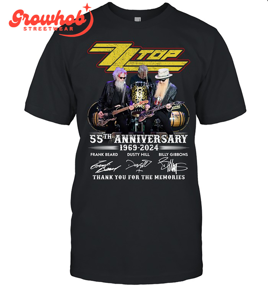 ZZ Top 55th Anniversary 1969 2024 Rock Band T-Shirt