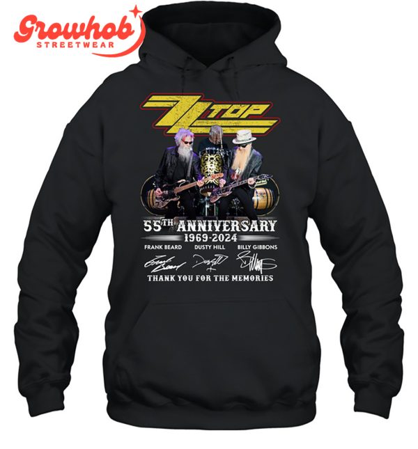 ZZ Top 55th Anniversary 1969 2024 Rock Band T-Shirt