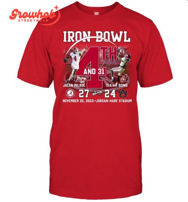 Alabama Crimson Tide 4th Iron Bowl Victory 2023 T-Shirt