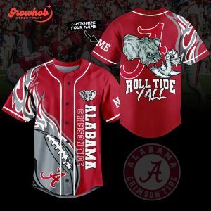 Alabama Crimson Tide Roll Tide Personalized Baseball Jersey
