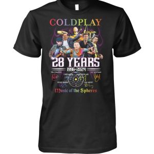 Coldplay 28 Years 1996-2024 Music Of The Spheres T-Shirt