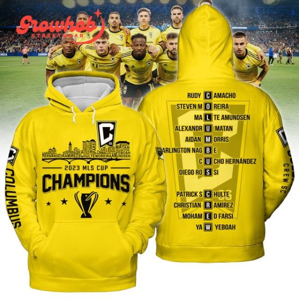 Columbus Crew 2023 MLS Cup Champions Hoodie Shirts Yellow Design