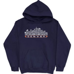 Denver Broncos Football Legends Denver City Skyline T-Shirt