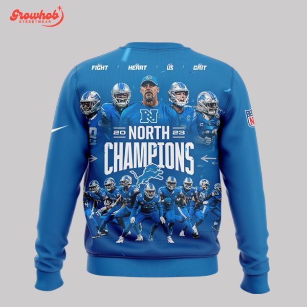 Detroit Lions Champs 2023 NFC North Blue Hoodie Shirts