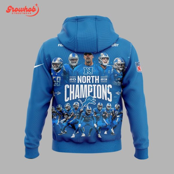 Detroit Lions Champs 2023 NFC North Blue Hoodie Shirts