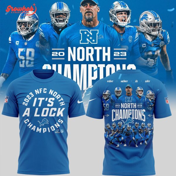 Detroit Lions Champs 2023 NFC North Blue Hoodie Shirts