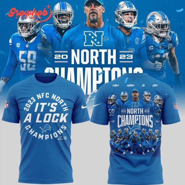 Detroit Lions Champs 2023 NFC North Blue Hoodie Shirts