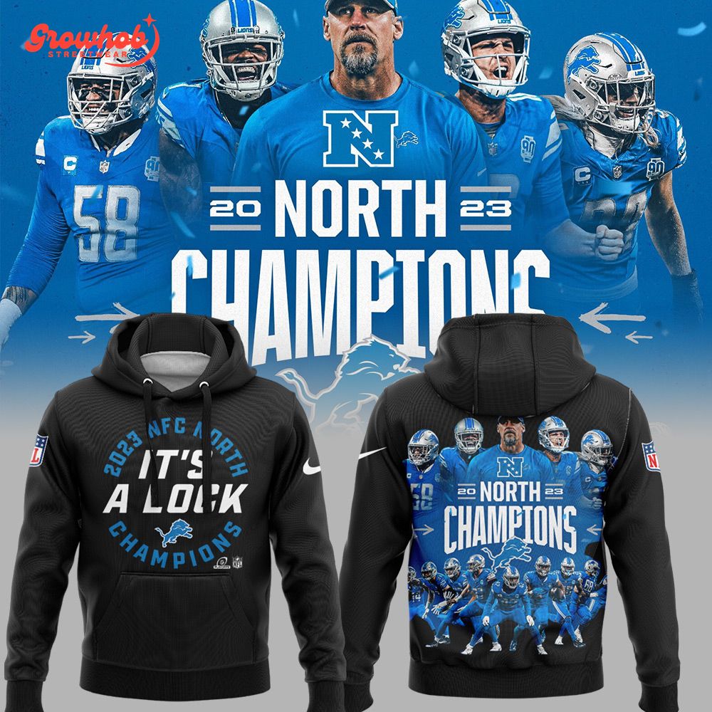 Detroit Lions Champs NFC North Black Hoodie Shirts