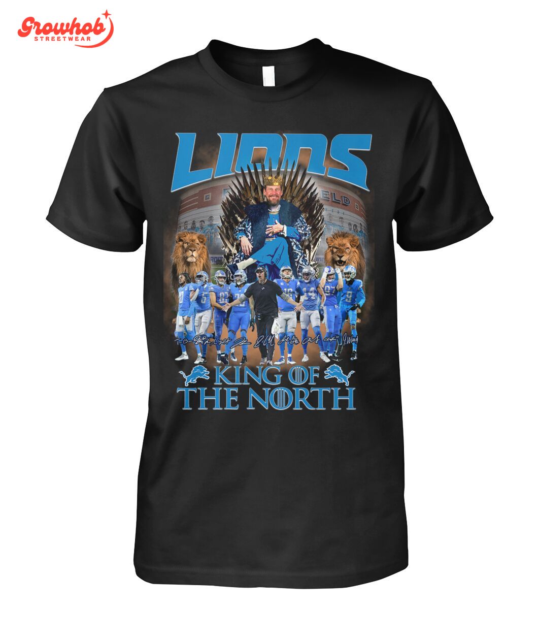 Detroit Lions King Of The North NFC Champions 2023 T-Shirt