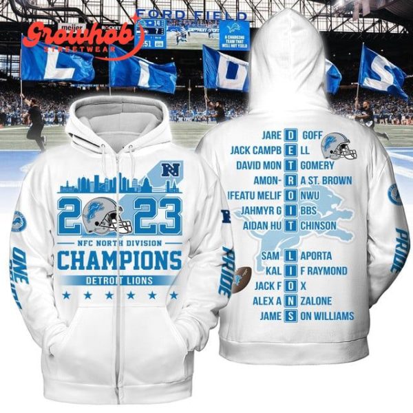 Detroit Lions North Division Champions 2023 White Design Hoodie Shirts