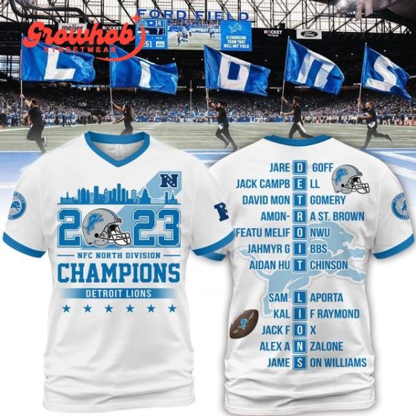 Detroit Lions North Division Champions 2023 White Design Hoodie Shirts