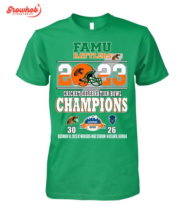 Florida A&M Rattlers 2023 Cricket Celebration Bowl Champions T-Shirt
