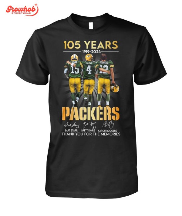 Green Bay Packers 105 Years Bart Starr Brett Favre Aaron Rodgers T-Shirt