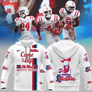 Hotty Toddy Ole Miss Rebels Football Champions Hoodie Shirt White Design