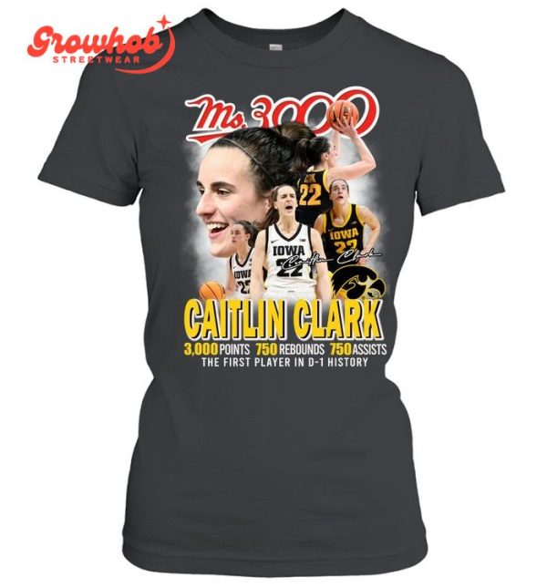 Iowa Hawkeyes Caitlin Clark Ms. 3000 T-Shirt