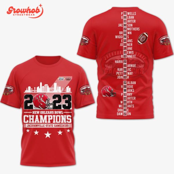 Jacksonville State Gamecocks 2023 New Orleans Bowl Champions Hoodie Shirts Red