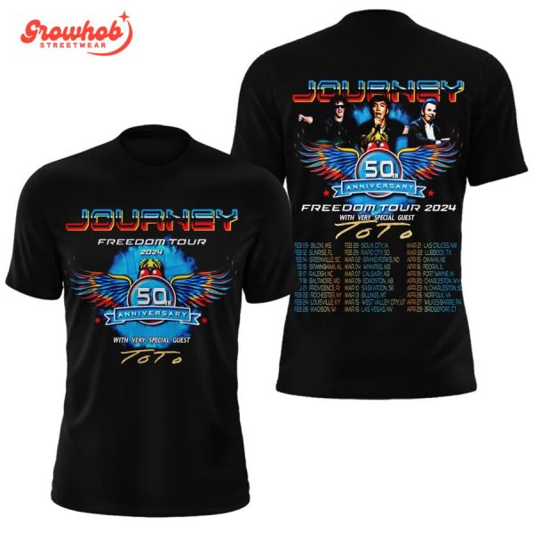 Journey Freedom Tour 2024 50th Anniversary Hoodie Shirts