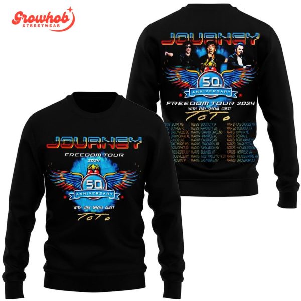Journey Freedom Tour 2024 50th Anniversary Hoodie Shirts