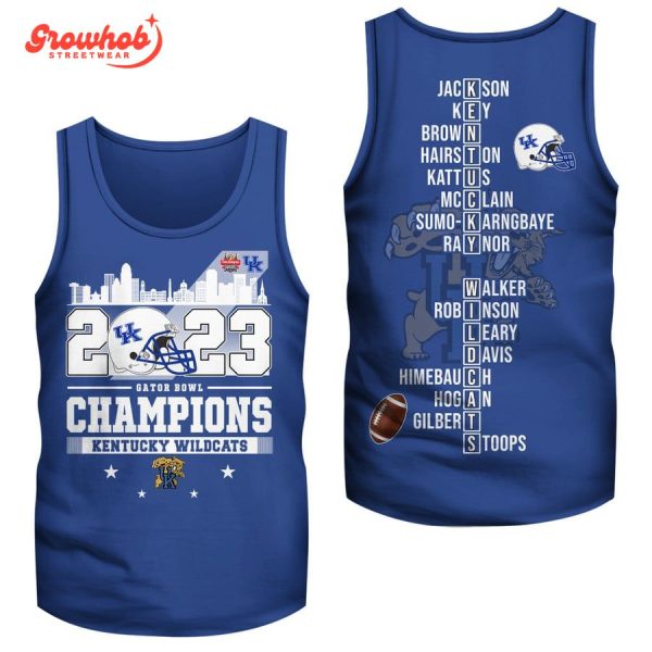 Kentucky Wildcats 2023 Gator Bowl Champions Hoodie Shirts Blue Design