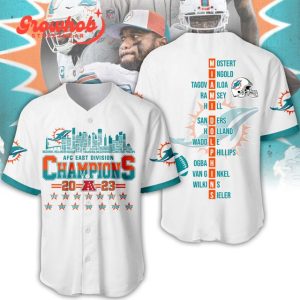 Miami Dolphins City City AFC East Division Champions 2023 White Baseball Jersey