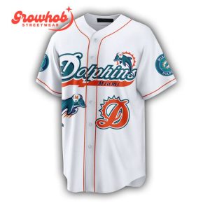 Miami Dolphins Personalized Baseball Jersey White Version