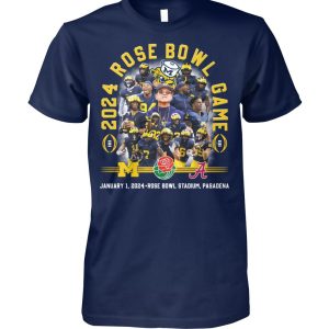 Michigan Wolverines 2024 Rose Bowl Game Versus Alabama Crimson Tide T-Shirt